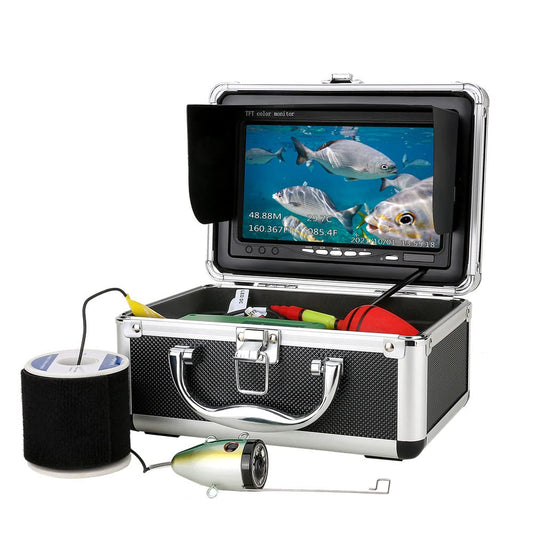 1000TVL underwater camera, 7” IPS, DVR, 12 IR lights, 15m cable, portable fish finder for all waters.