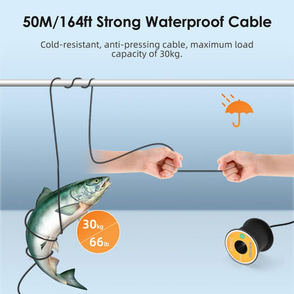 Eyoyo 1000TVL camera, 7” LCD, IR lights, 50m cable, waterproof fish finder for lake and boat.