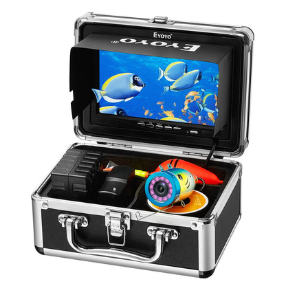 Eyoyo 1000TVL camera, 7” LCD, IR lights, 50m cable, waterproof fish finder for lake and boat.
