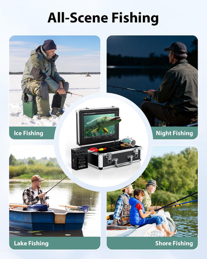 Eyoyo 1000TVL camera, 9” LCD, DVR, IR lights, 30m cable, waterproof for ice, boat, lake fishing.